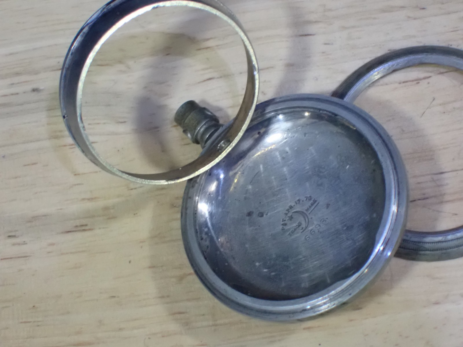 Crescent Watch Case Co. Swing Out Pocket Watch Case Silverine 18s SN 6693