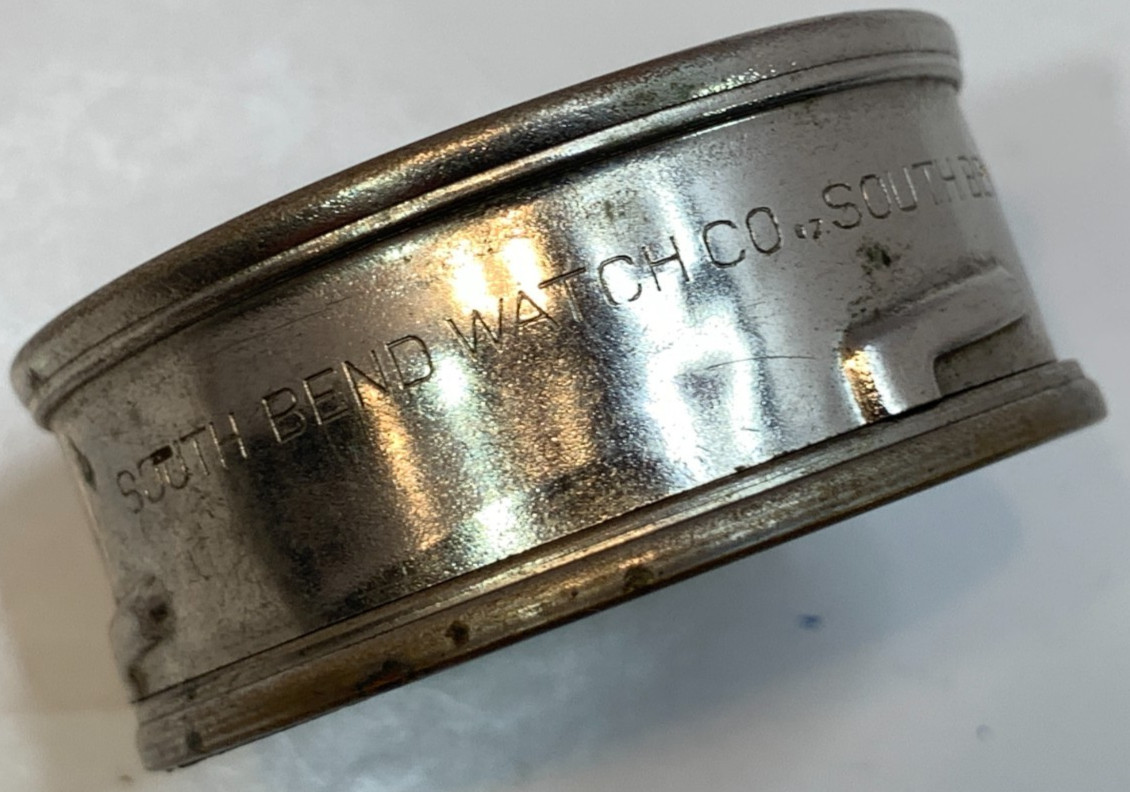 Vintage South Bend Pocket Watch Company Shipping/Storage Tin With Glass