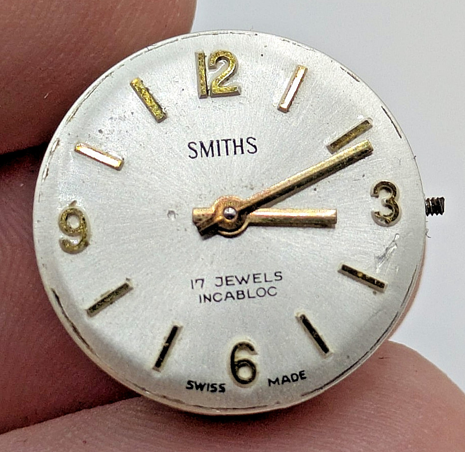 FHF ST 69-21 Smiths Manual Wind Watch Movement Dial Hands 17J 19mm