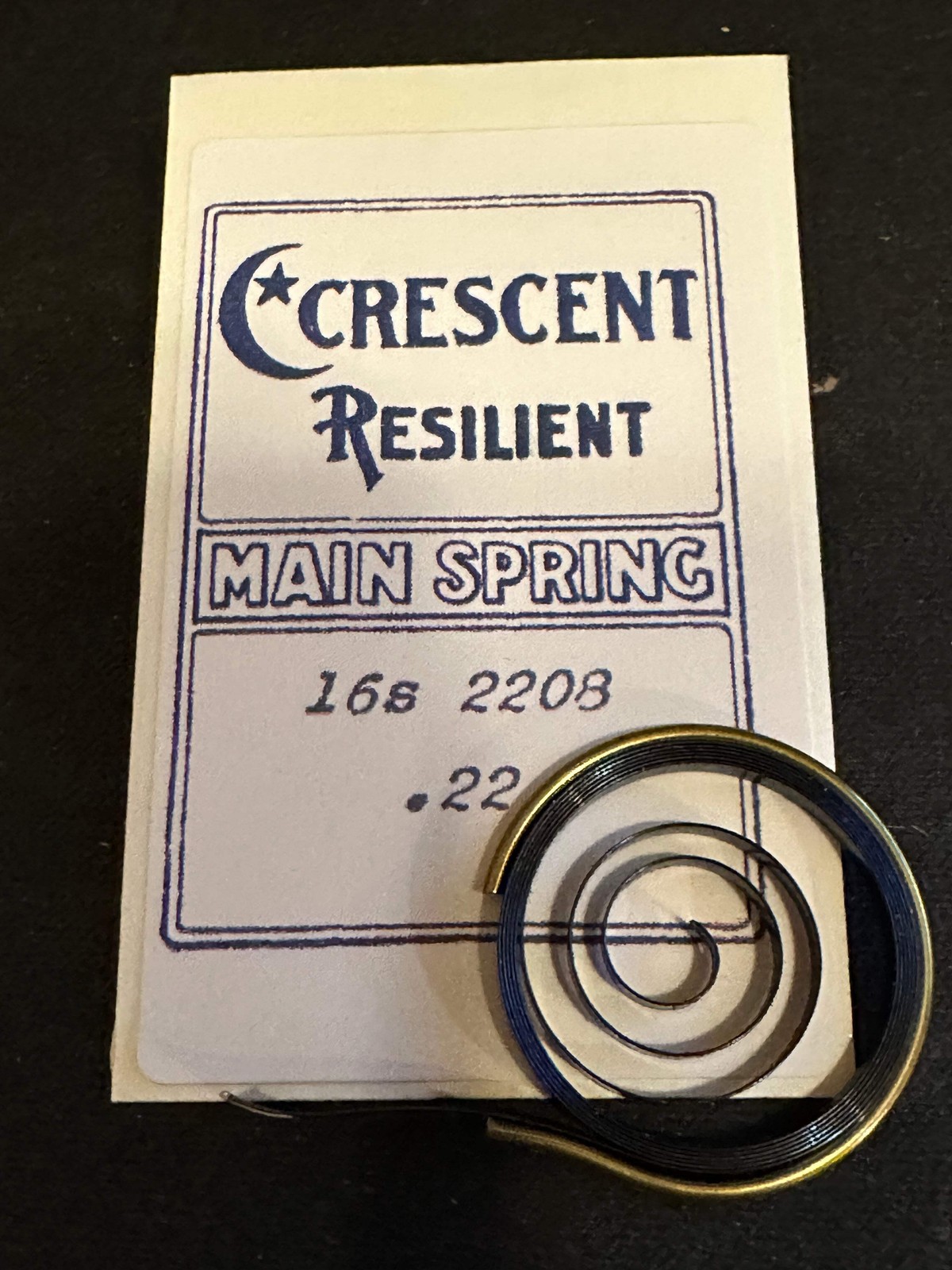 Crescent Resilient Mainspring for 16s Waltham Factory No. 2208 – Steel