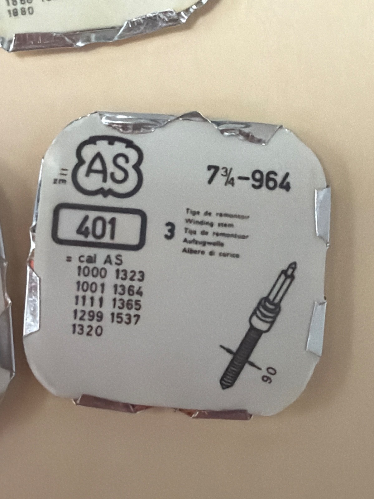 AS (A Schild) – Part #401 Winding Stems Various Calibers – Photos for # of stems