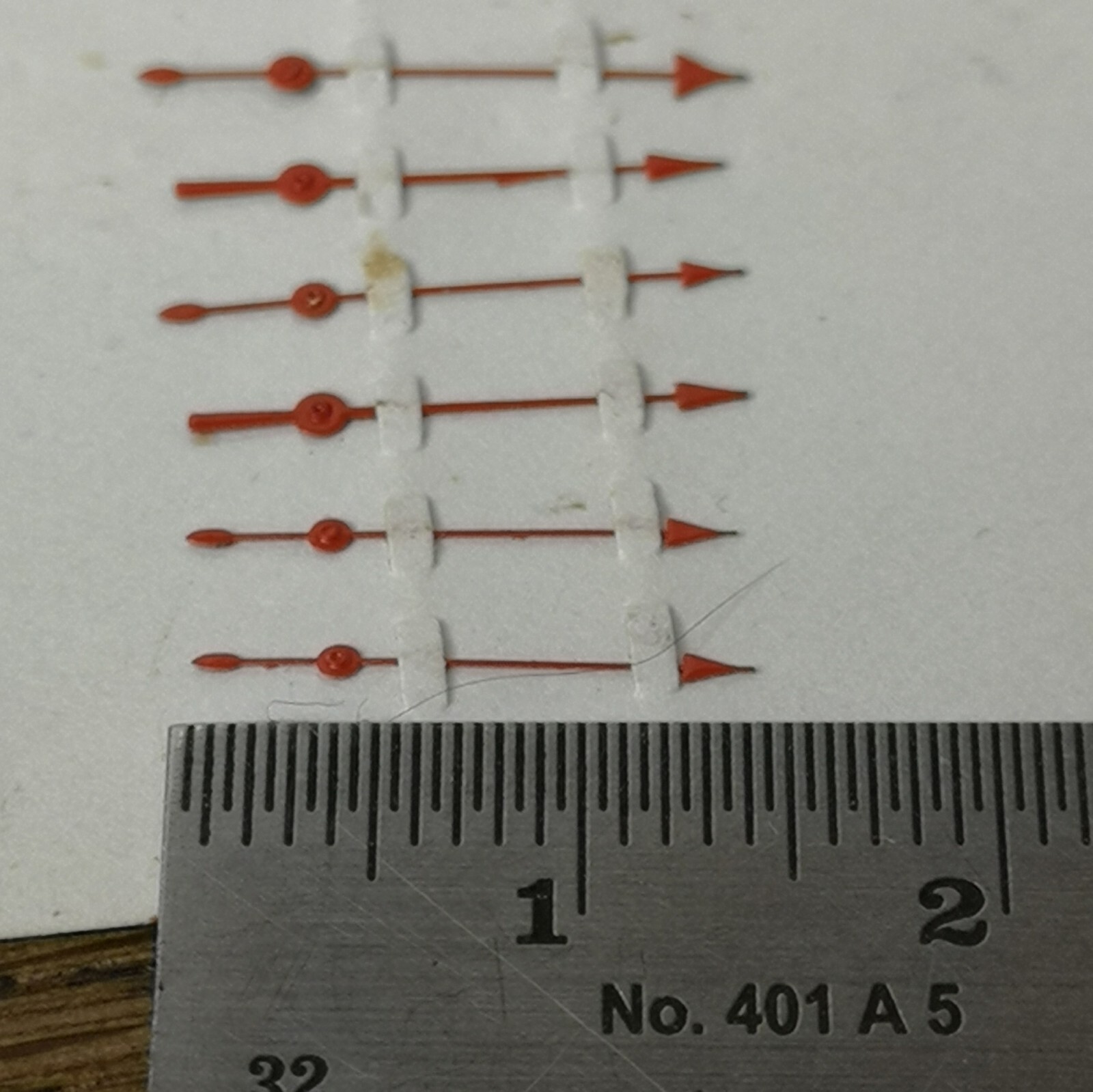 Watch Hands Parts Card of Red Sweep Seconds Hands Mixed Lengths (CZ7)