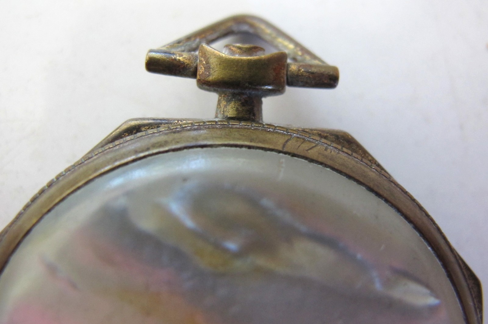 Antique OCTAGONAL Open Face Pocket Watch Case with MOTHER OF PEARL Back – 29 mm