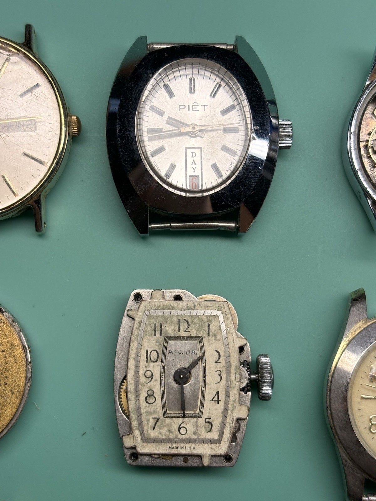 Vintage Watchmakers Project Repair Lot Timex Elgin Helbros Herma Movements 12 Pc