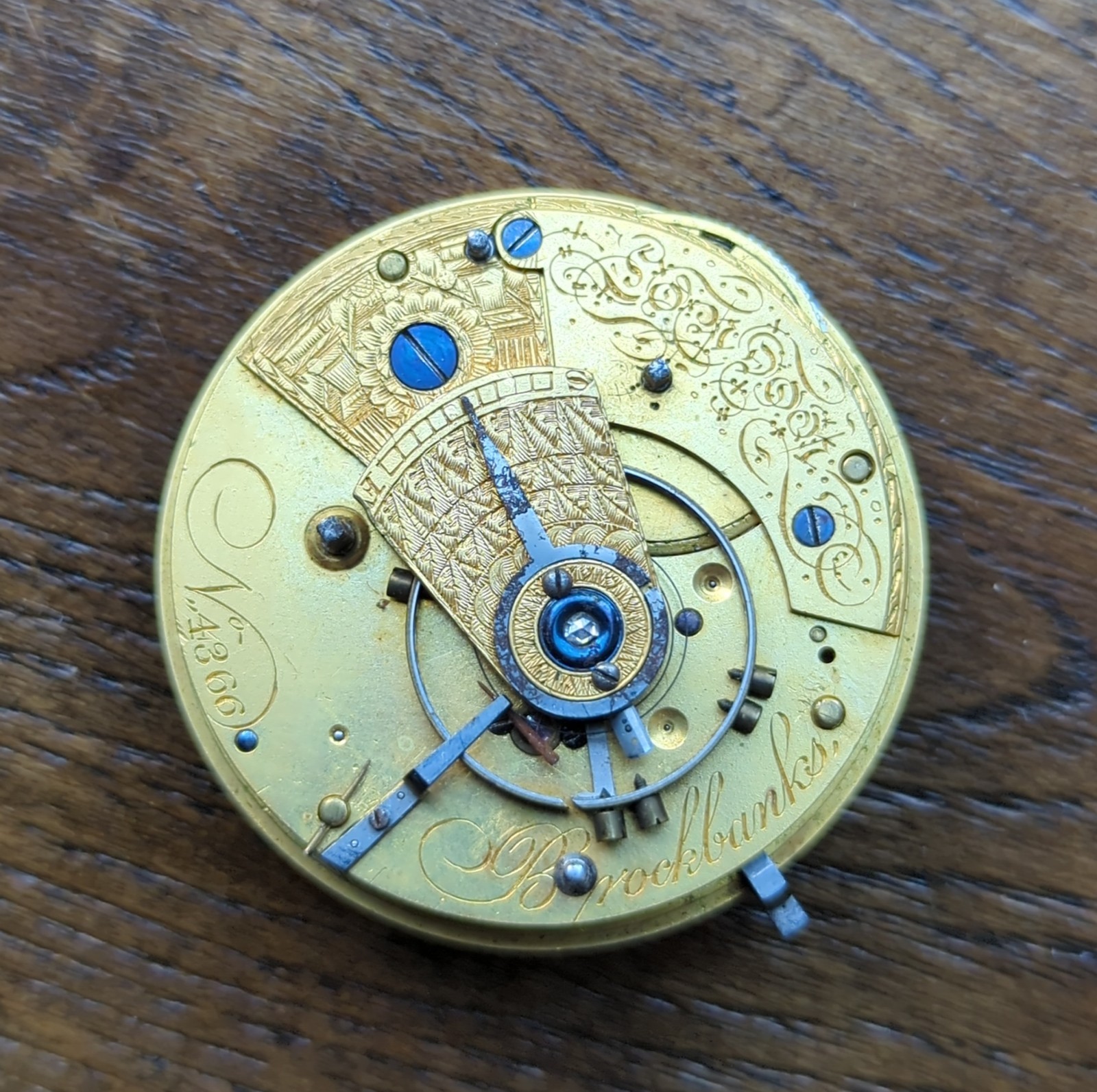 Brockbanks London Fusee Pocket Watch Movement for Repair (AT50)