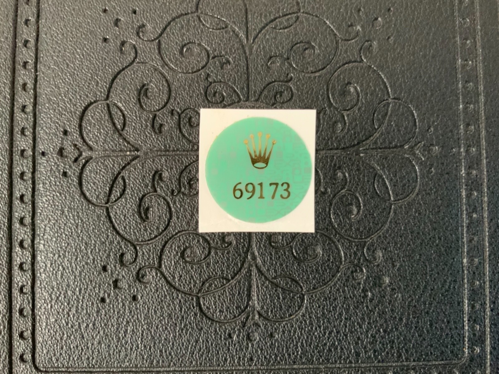 Authentic Rolex 69173 Ladies Oyster DateJust Green Case Back Hologram Sticker