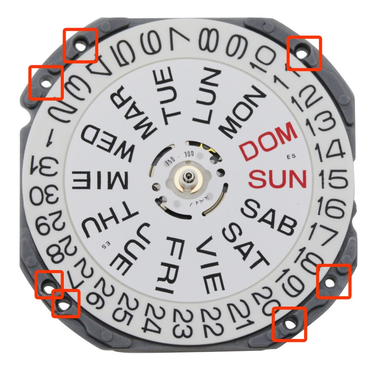 Original Hattori/Seiko/Epson VJ43 Day/Date @3 Japan Quartz Movement, HT: 4.6mm