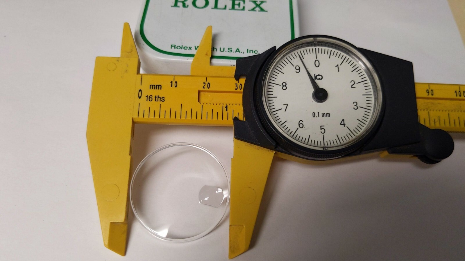 Genuine Rolex 25 111 date window Crystal acrylic 29.4mm open with tags, low/no d