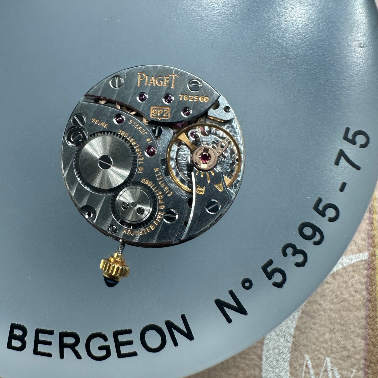 Piaget Watch Movement 9P2 Working Original Crown Dial Hands