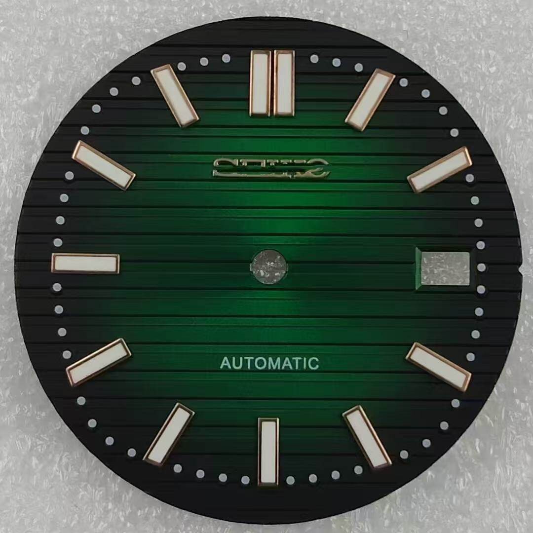 30.5mm Stripes Watch Dial Green Lume for Nh35 Nh36 Movement Watch Accessories