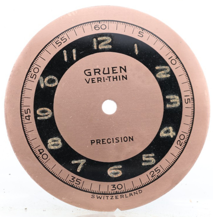 GRUEN VERI-THIN PRECISION SWISS SALMON WRIST WATCH DIAL 23.56mm (JO)