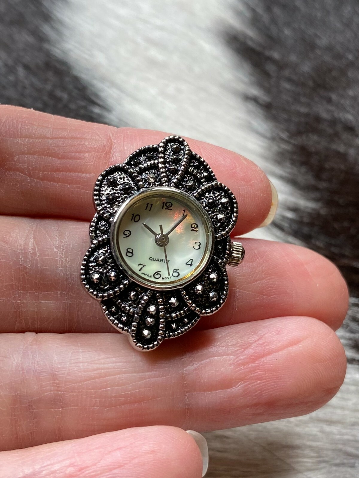 Watch Face DIY Marcasite Black DIY Craft Jewelry 1 pc DIY Jewelry Making MOP