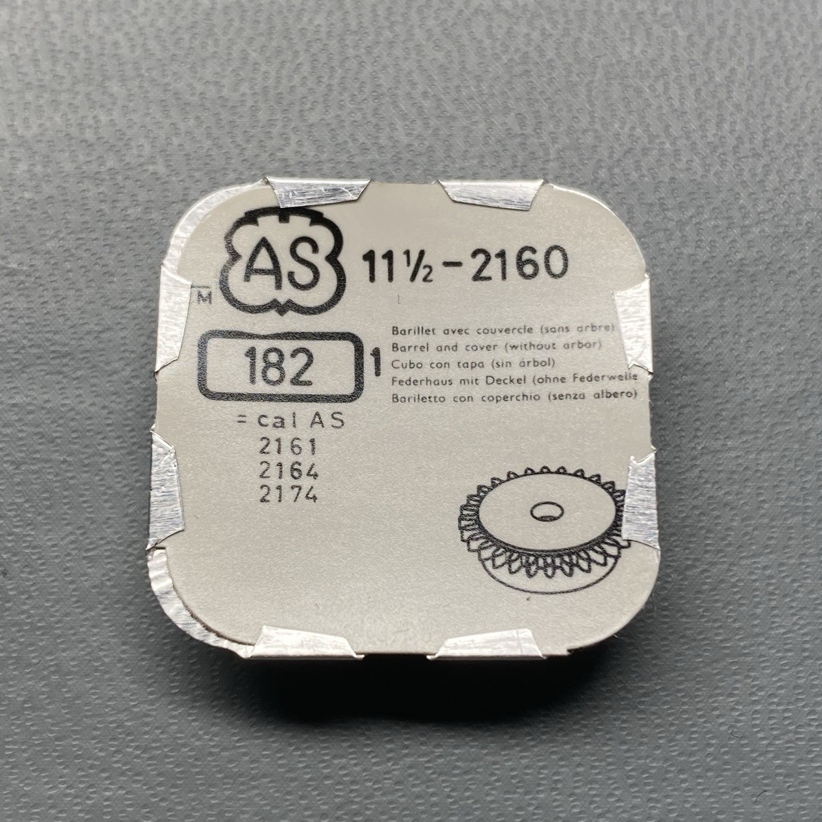 Genuine AS Barrel and Cover Cal. 2160 2161 2164 2174 Part 182 NOS