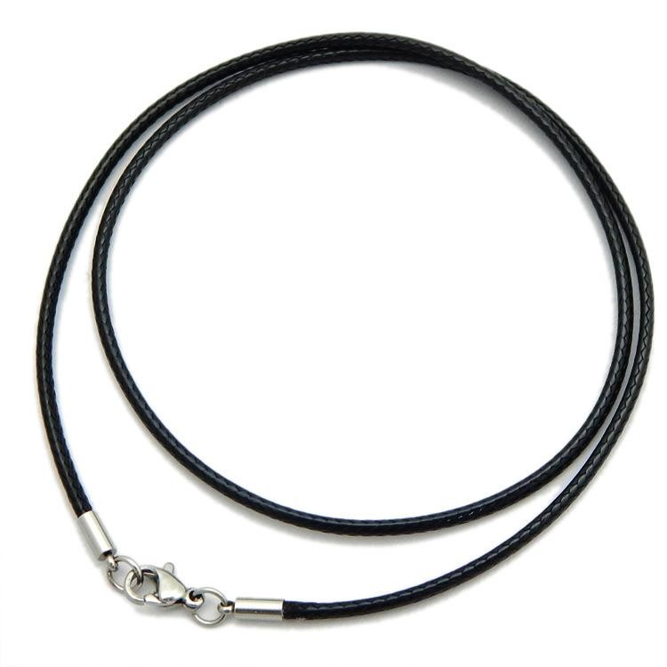 1/1.5/2/3mm Genuine Black Leather Necklace Cord for Diy Stainless Steel Neck Bra