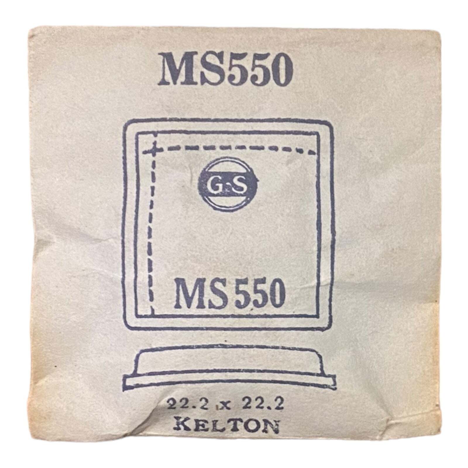 Germanow-Simon Mach (GS) MS550 Watch Crystal 22.2×22.2 NOS Part Kelton