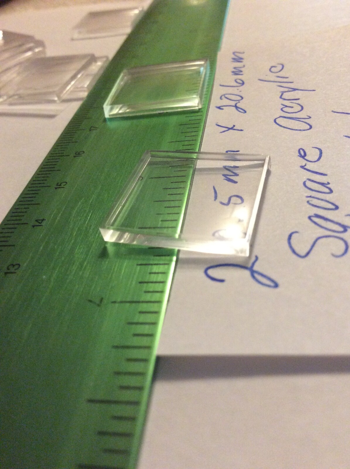 Benrus square acrylic crystal 20.5mm diameter 2.4mm thick