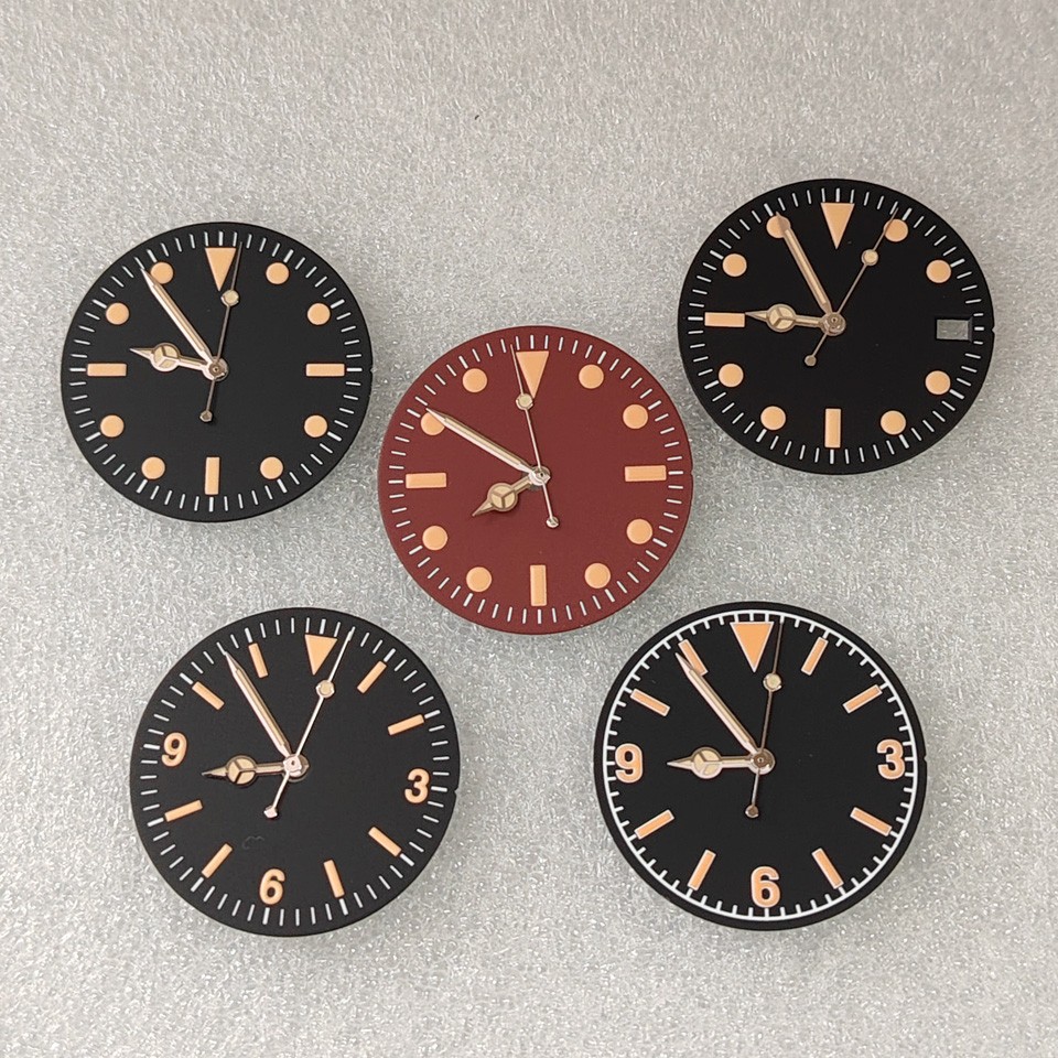 Watch Accessories Retro Dial Orange Marker Green Lume+ Hand Fit NH35/36 Movement