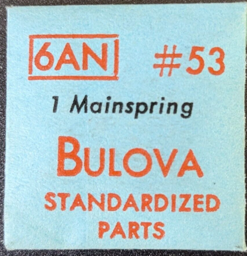 OEM NOS Bulova Cal. 6AN Watch Mainspring Part# 53