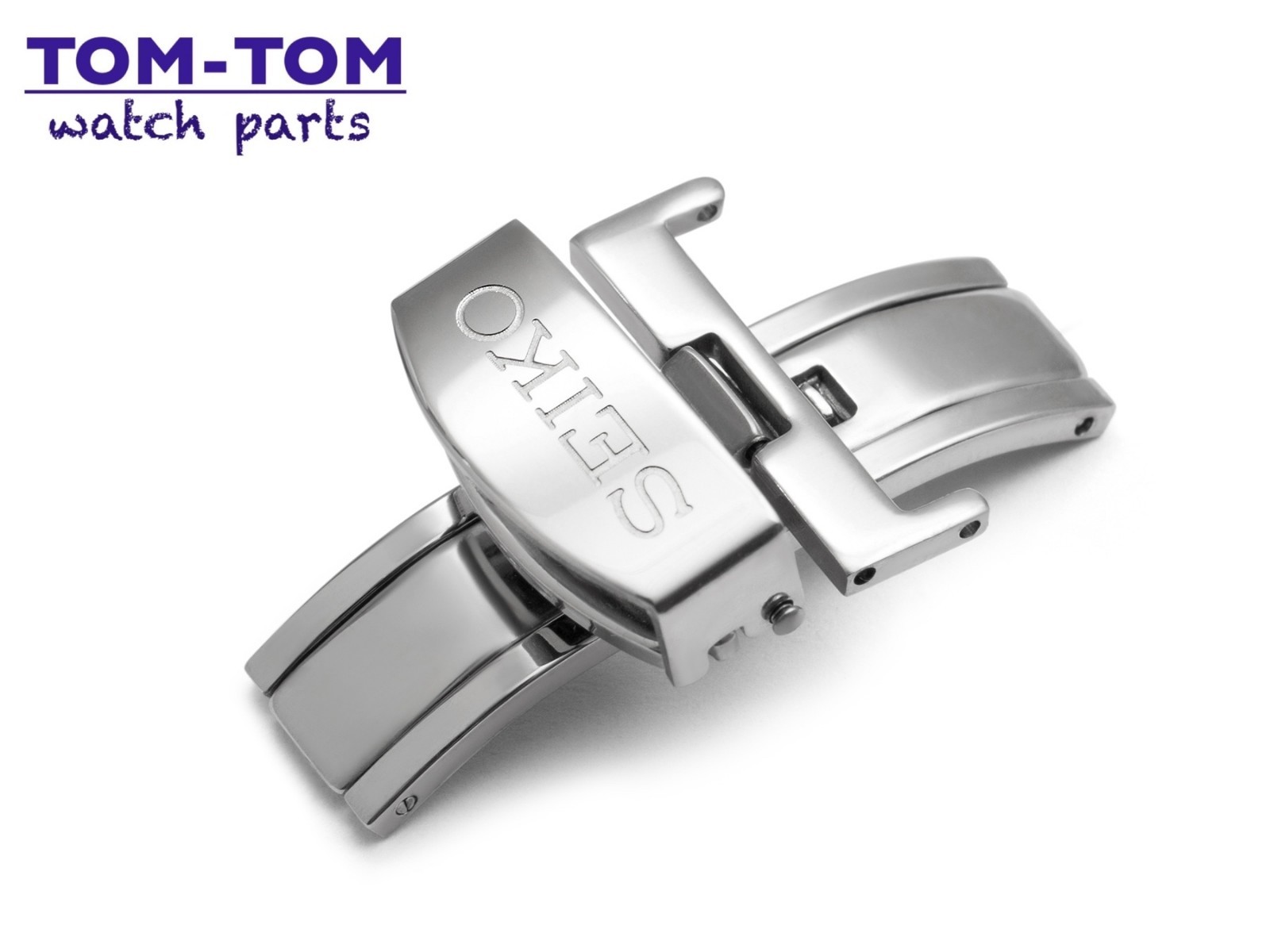 16mm – 22mm SEIKO Stainless Steel Deployment Clasp Buckle for Leather Strap Band
