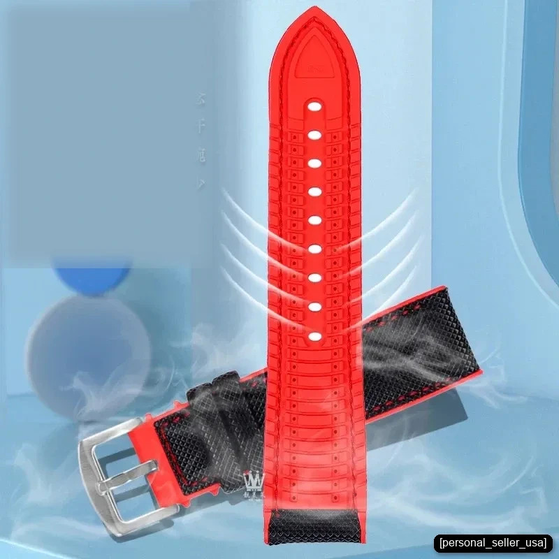 Nylon Rubber Watch Band 19mm 20mm 21mm 22mm 23m 24mm | Multi-Color Sport Strap