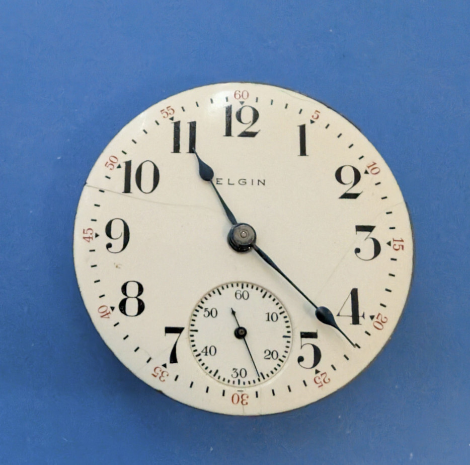 VINTAGE 18 SIZE ELGIN GRADE 288 POCKET WATCH MOVEMENT FOR PARTS