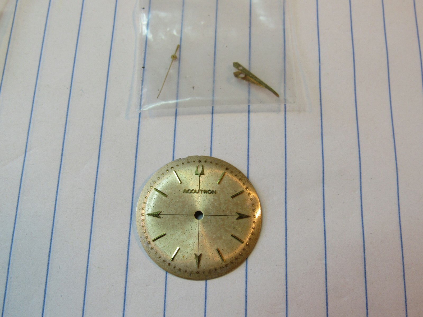 BULOVA ACCUTRON 214 Men’s CROSSHAIRS WATCH DIAL & Hands 1960s – 1970s (C-C)