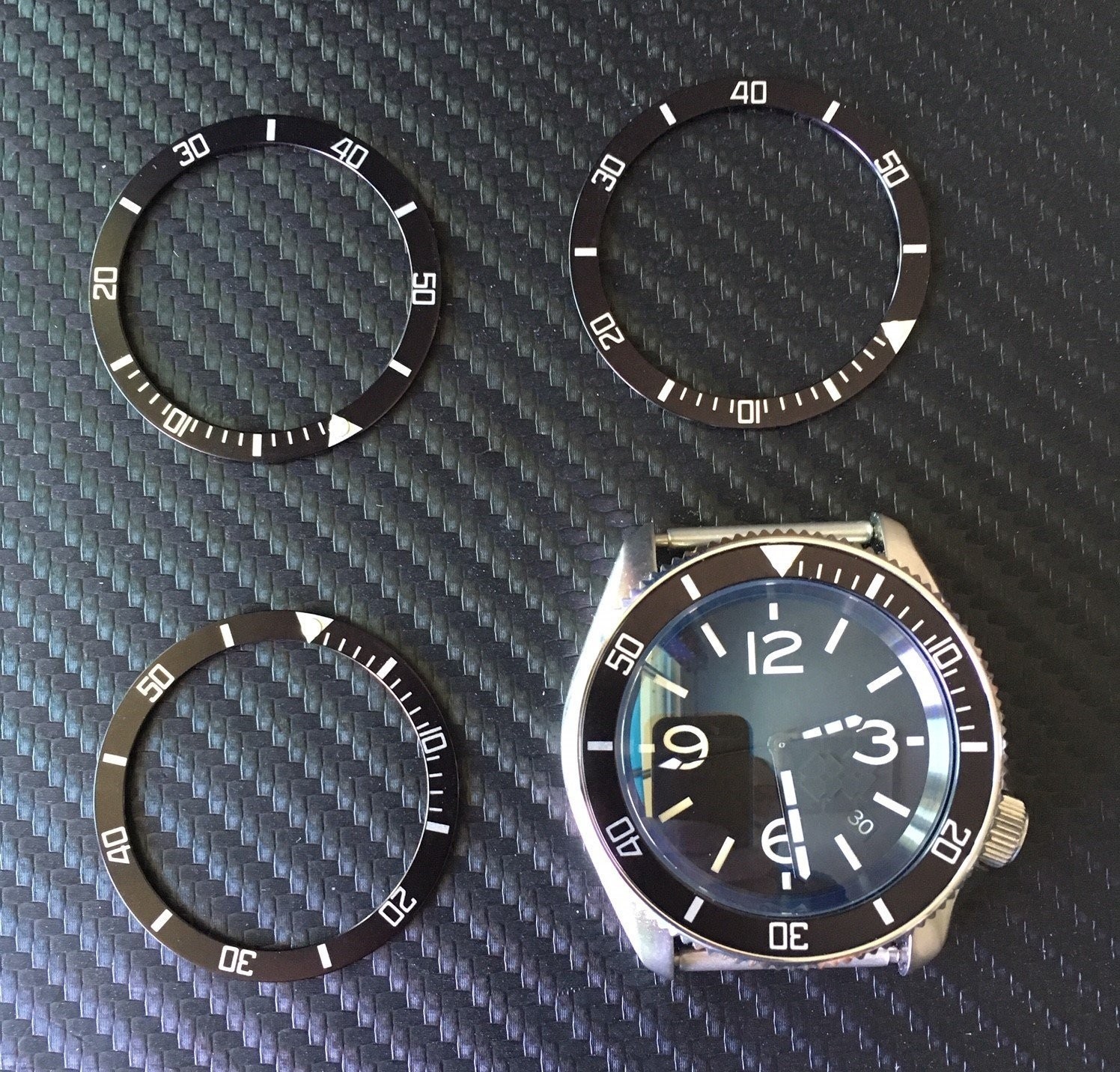 SKX007/SRPD Flat Bezel Insert – Black/Silver – CT617