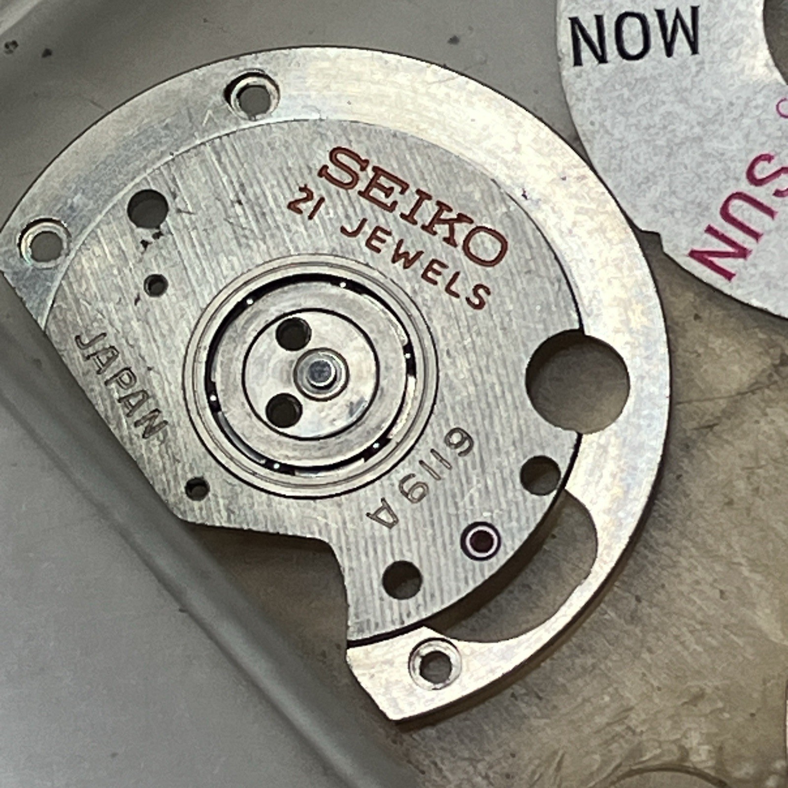 Seiko 6119A 21J Automatic Movement Dial Day Disc Spare Parts Repair Lot