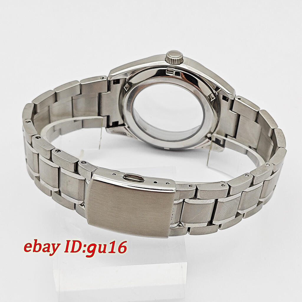40mm NH35 Watch Case Silver Sapphire glass fit NH35 NH36 movement
