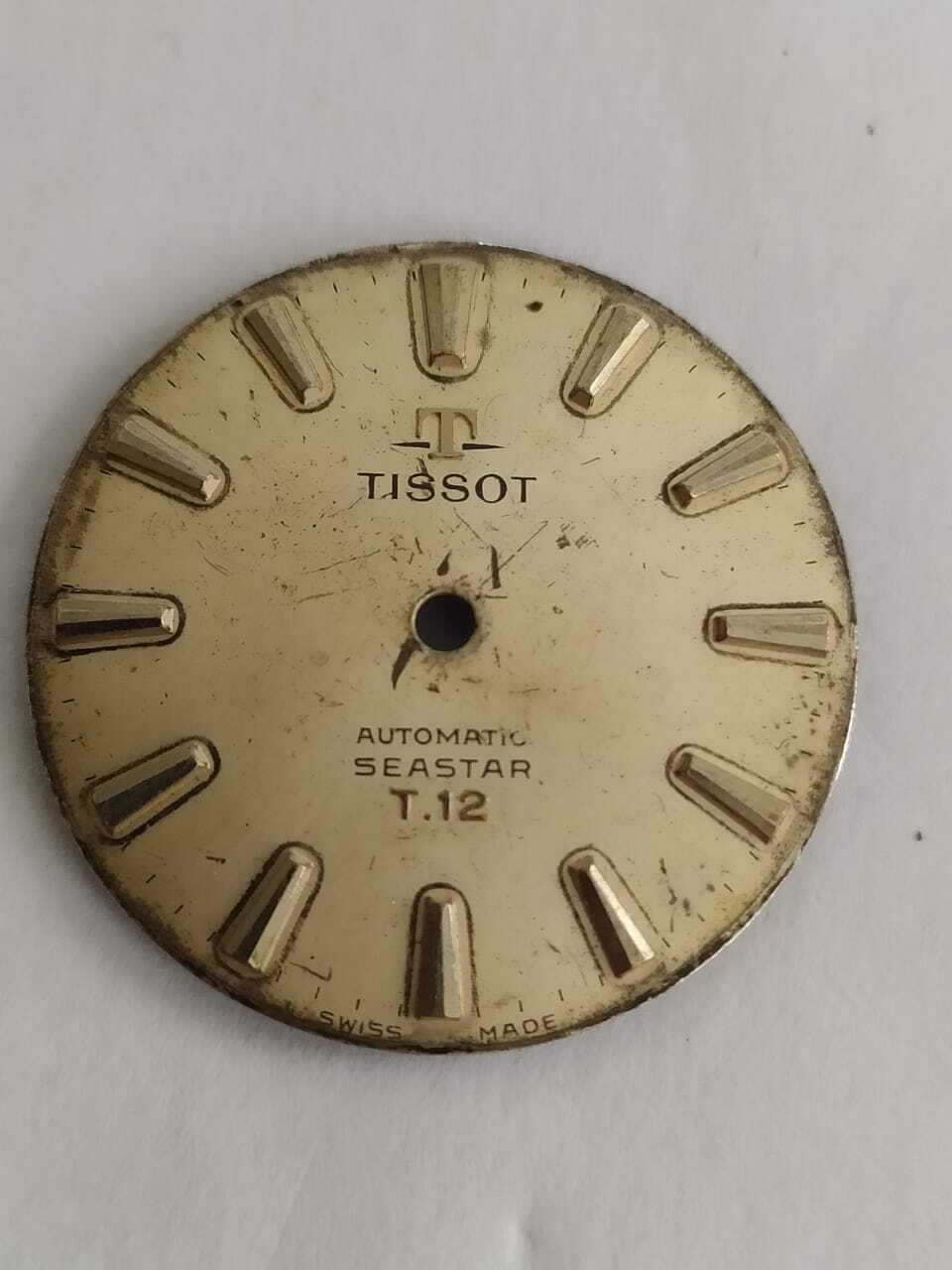 TISSOT Seastar T12 CAL 783 Case back & Dial Used -Tissot ref 44512-9 PARTS