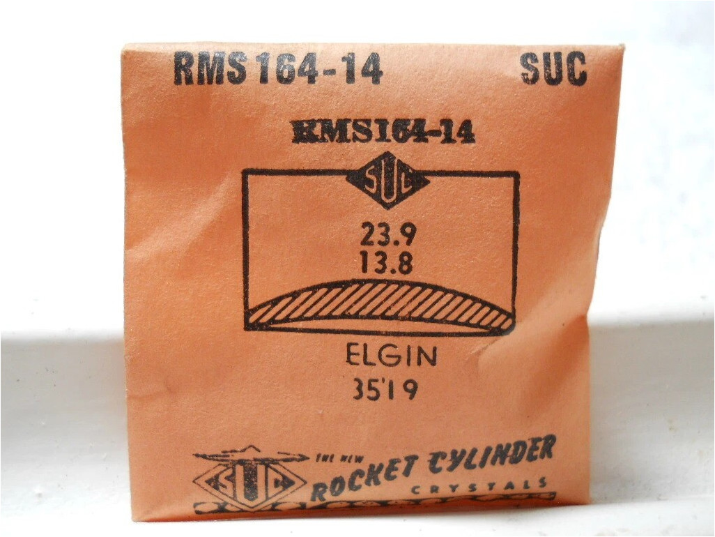 SUC RMS164-14 Watch Crystal For Elgin 3519 – 23.9 x 13.8 mm – Replacement Repair