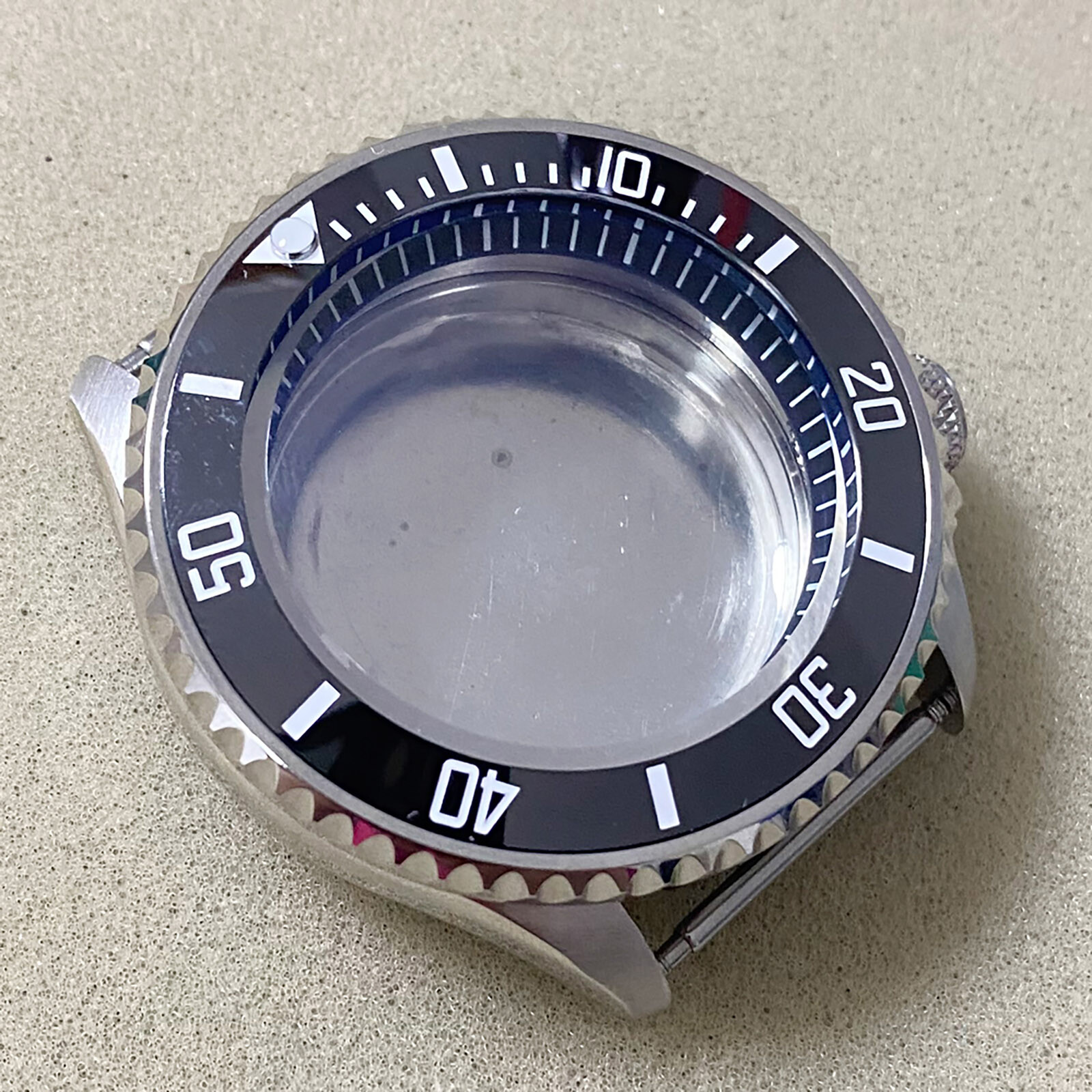 For NH35/NH36/4R Movement 41.5MM Watch Case 3.8 o’clock Crown Mineral Glass Case