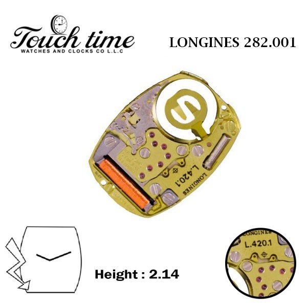 ETA 282.001 Longines (L.420.1) Swiss Made Watch Movement- 2Hand- Without Stem.