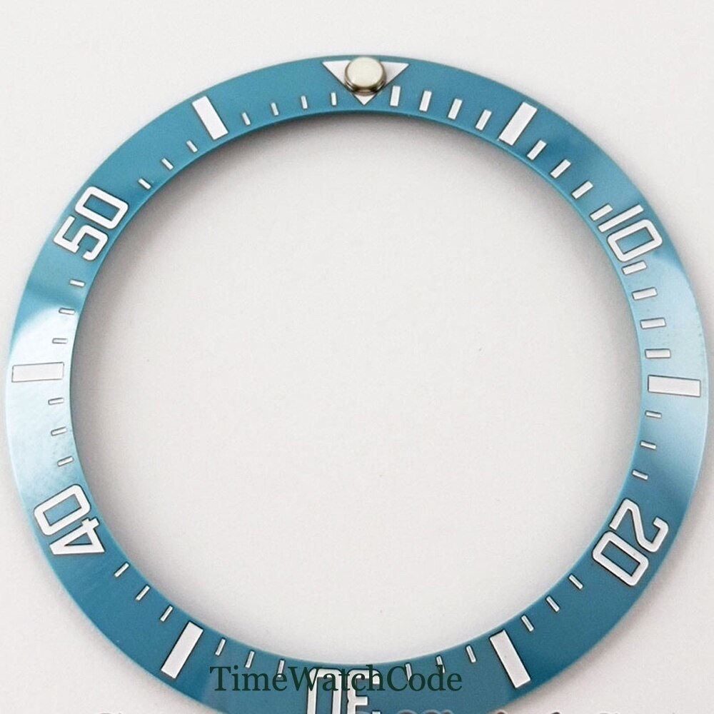 Sky Blue Sloped Bezel Insert Ceramic Watch Ring 38mm*30.6mm Fit Bliger Tandorio