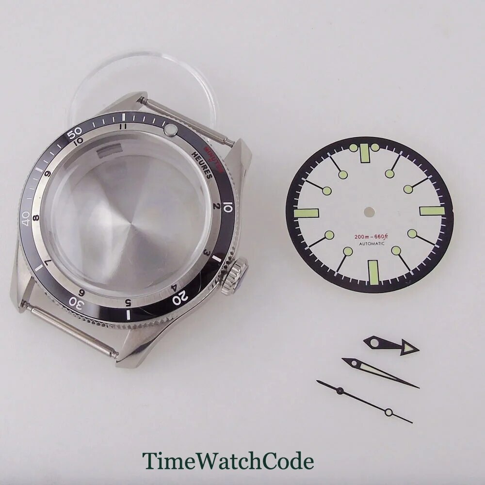 Diving Watch Case for NH35 ETA2824 PT5000 20ATM Double Bow Sapphire Crystal 40mm