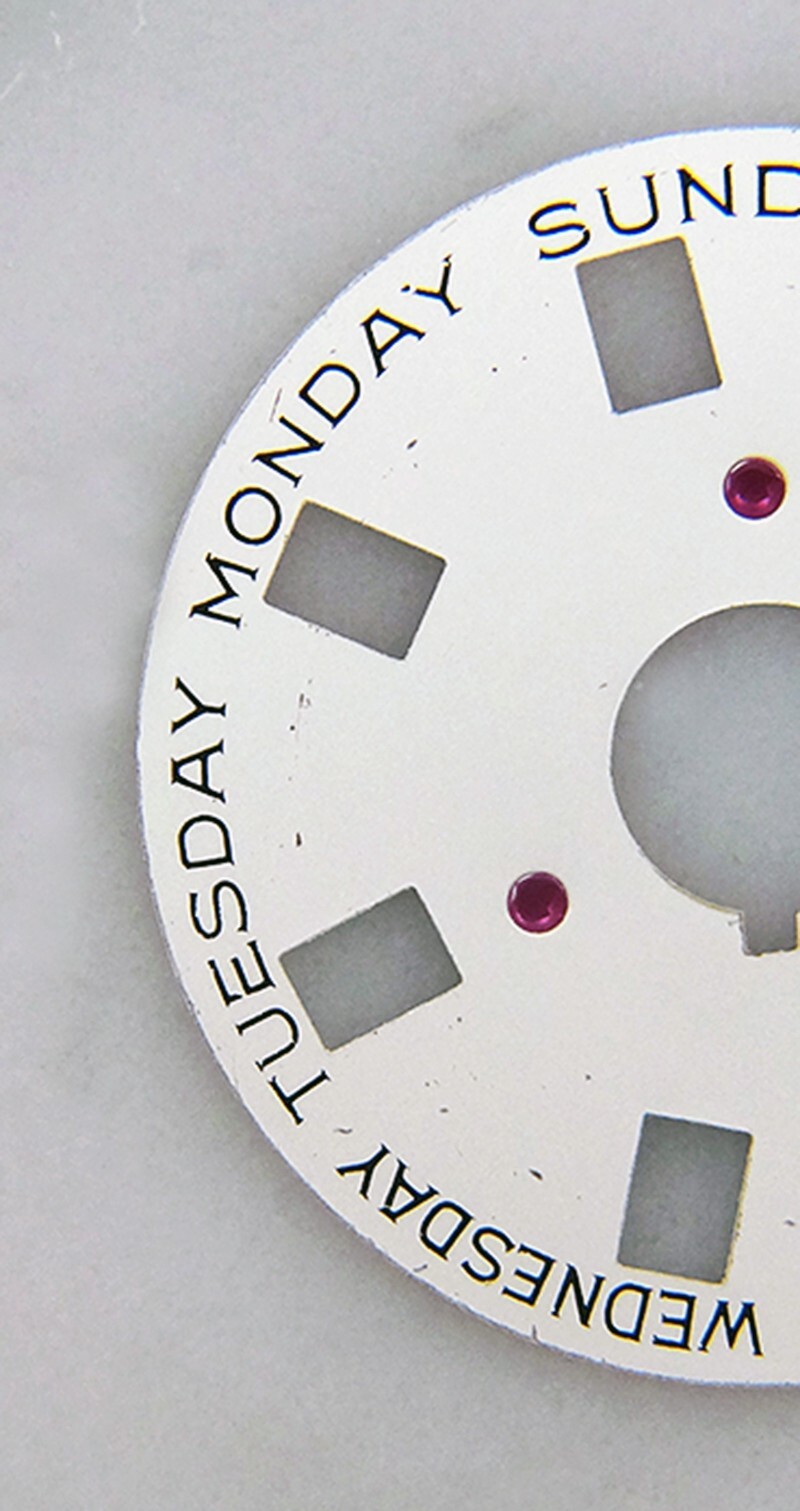 Genuine Rolex 1555 1556 Caliber Silver Metallic Watch Date Disc 1803 1802 1807