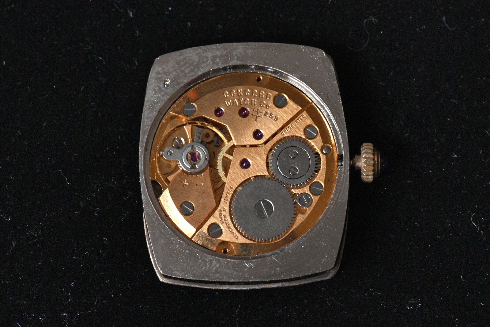 Genuine Concord Cal 259 Manual Movement Hands Blue Dial Non Working