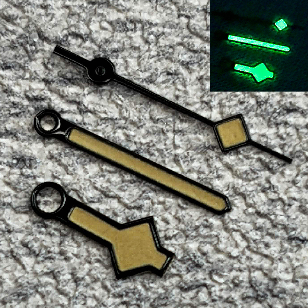 Black Snowflake Patina Watch Hands Fits NH35, NH36, 4R36, 7S36 Movements Mod