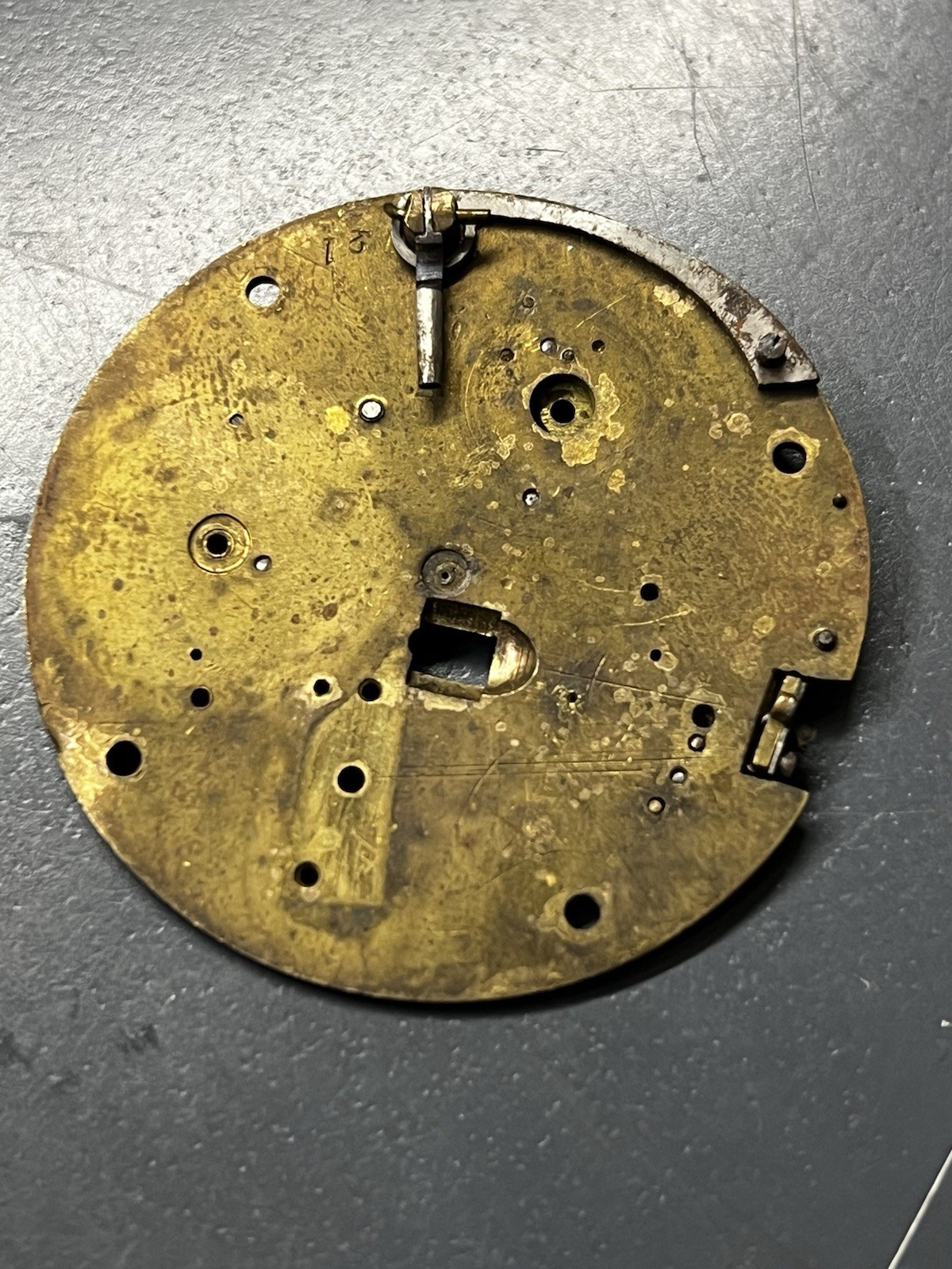 Antique J. Meyer Wien Pocket Watch Movement Plate Cylinder Escapement