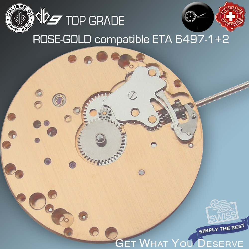 MOVEMENT CALIBRE db9 – ROSE GOLD – compatible ETA 6497-2, TOP GRADE, SWISS MADE