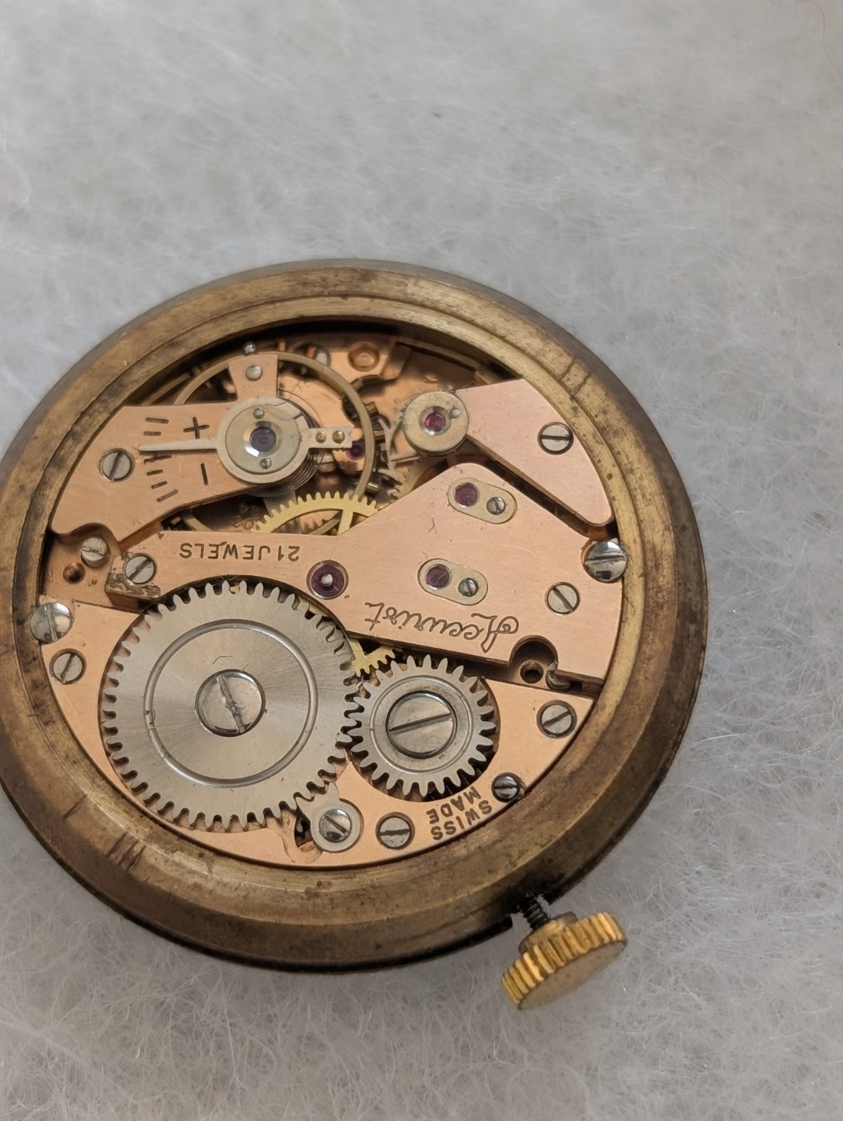 Vintage AS 1002/984 21J Mechanical Watch Movement (Runs)