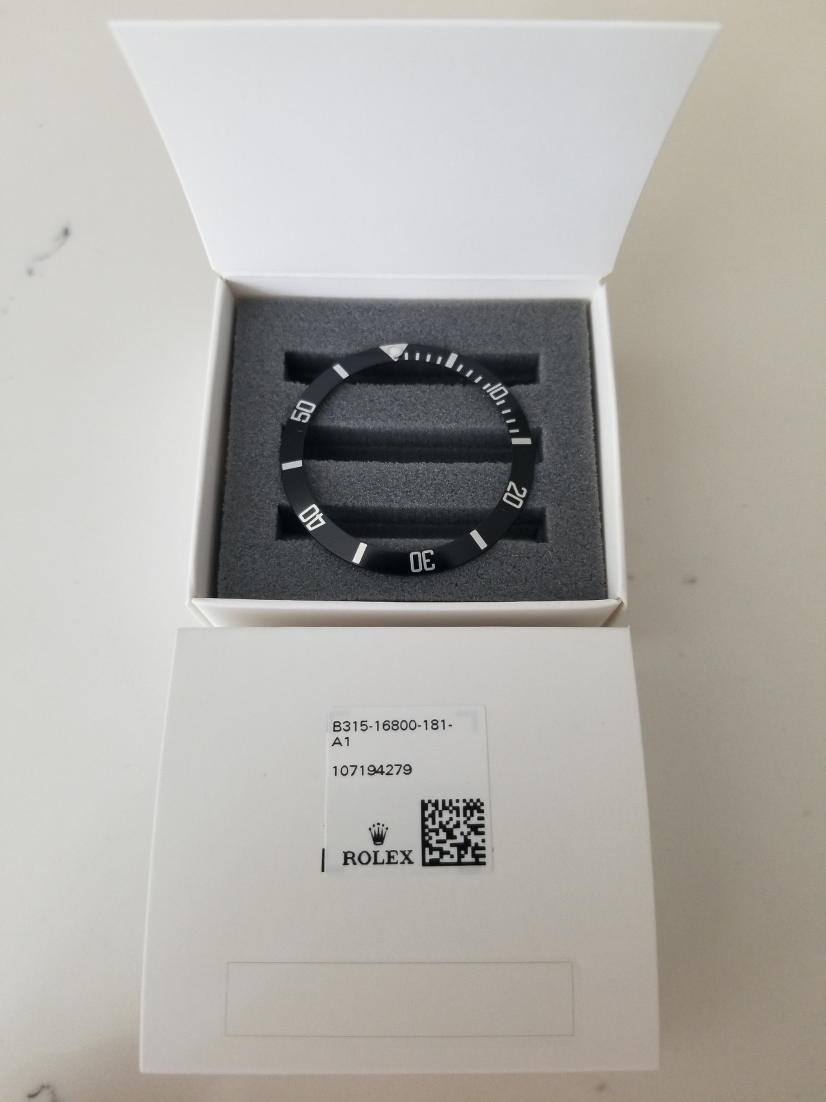 Genuine new Rolex Submarine flat 4 Bezel Insert 16610/16800 Black/Silver
