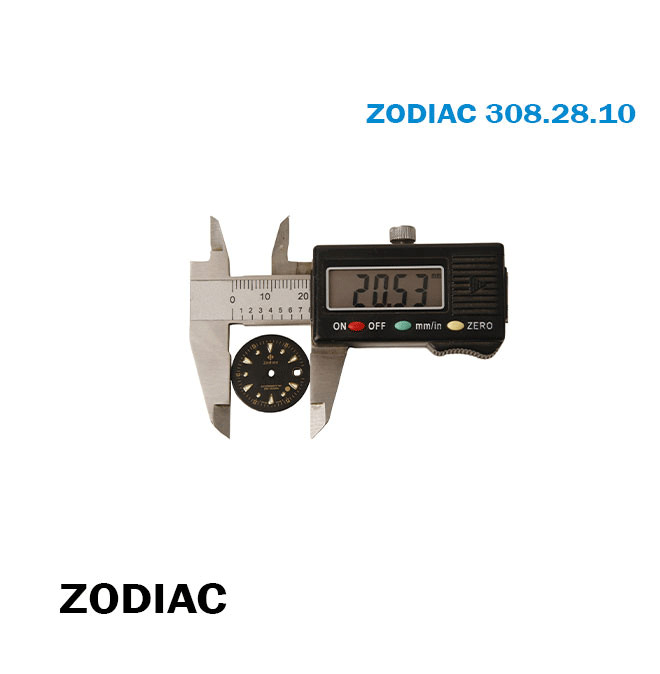 ZODIAC 308.28.10 Dial-Swiss Watch Movement-Black-Date At3-Professional-200 Meter