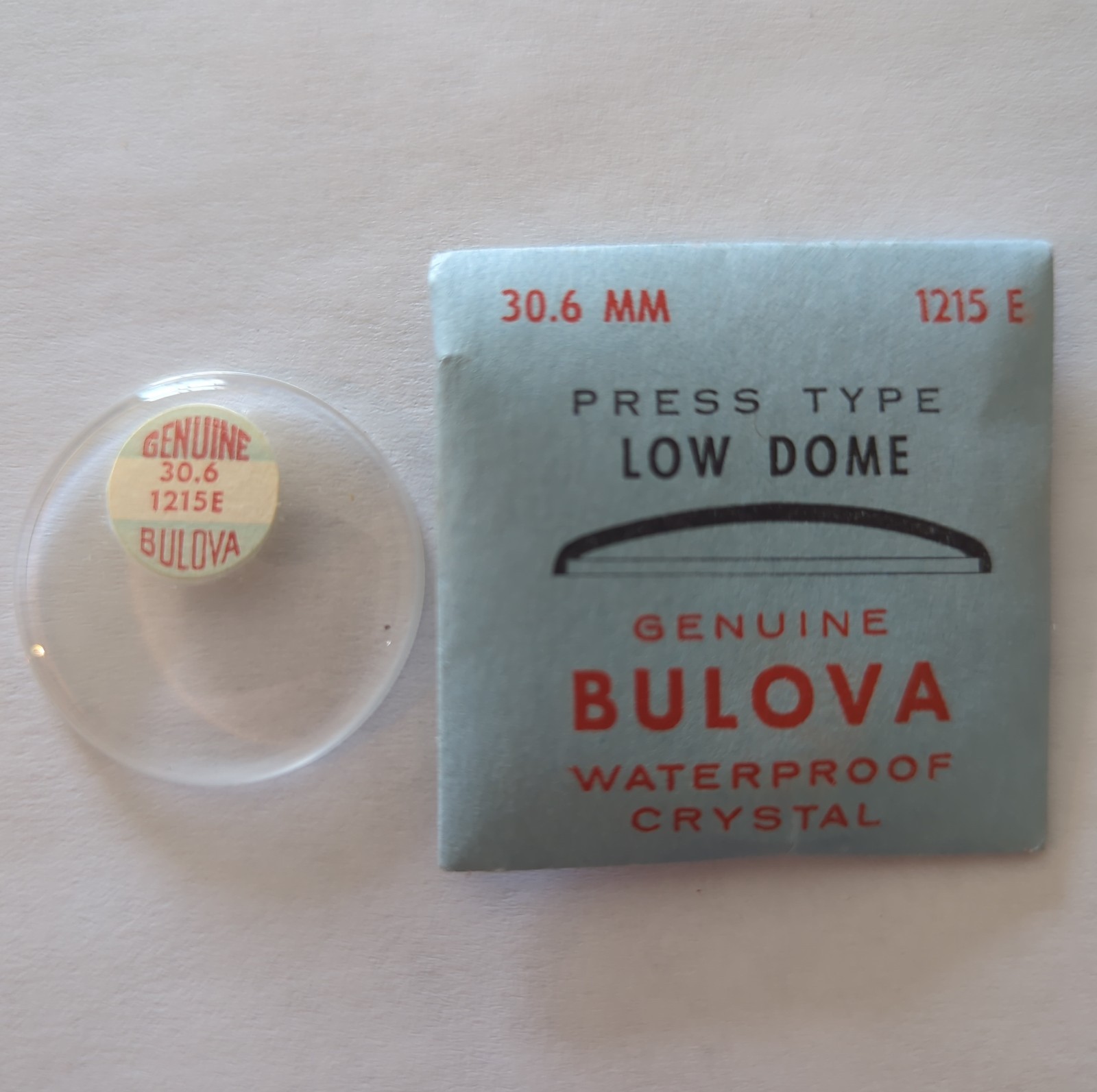 Genuine Bulova Watch Crystal Various Press Style Dome — Select Your Size Style