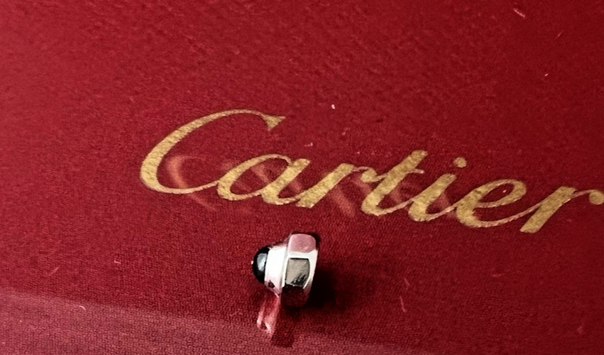 Cartier Watch Crown SANTOS WOMEN’S 18k WHITE Gold 3.70mm UNUSED Swiss Made