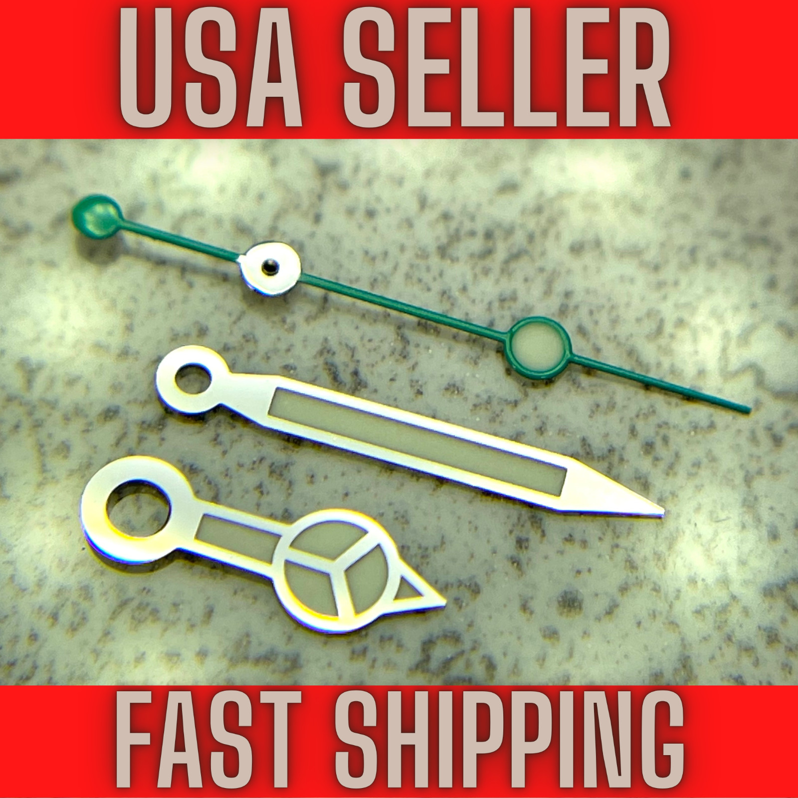 Silver/Green “MERC” Hands For Seiko NH35,NH36,7s26,7s36 SKX007 Green luminous