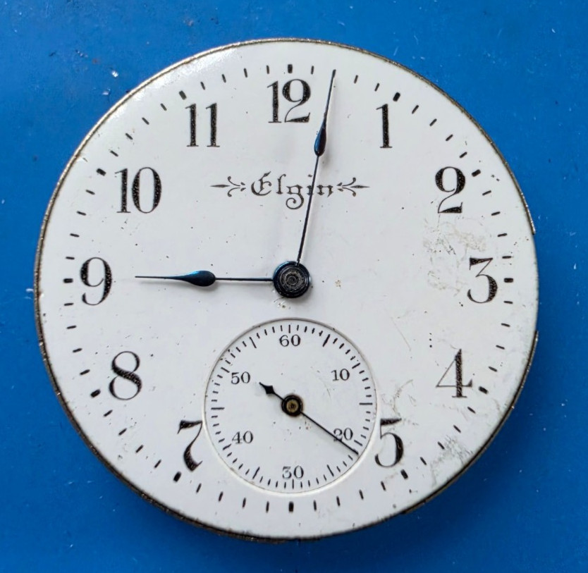 VINTAGE 0 SIZE ELGIN GRADE 267 POCKET WATCH MOVEMENT RUNNING