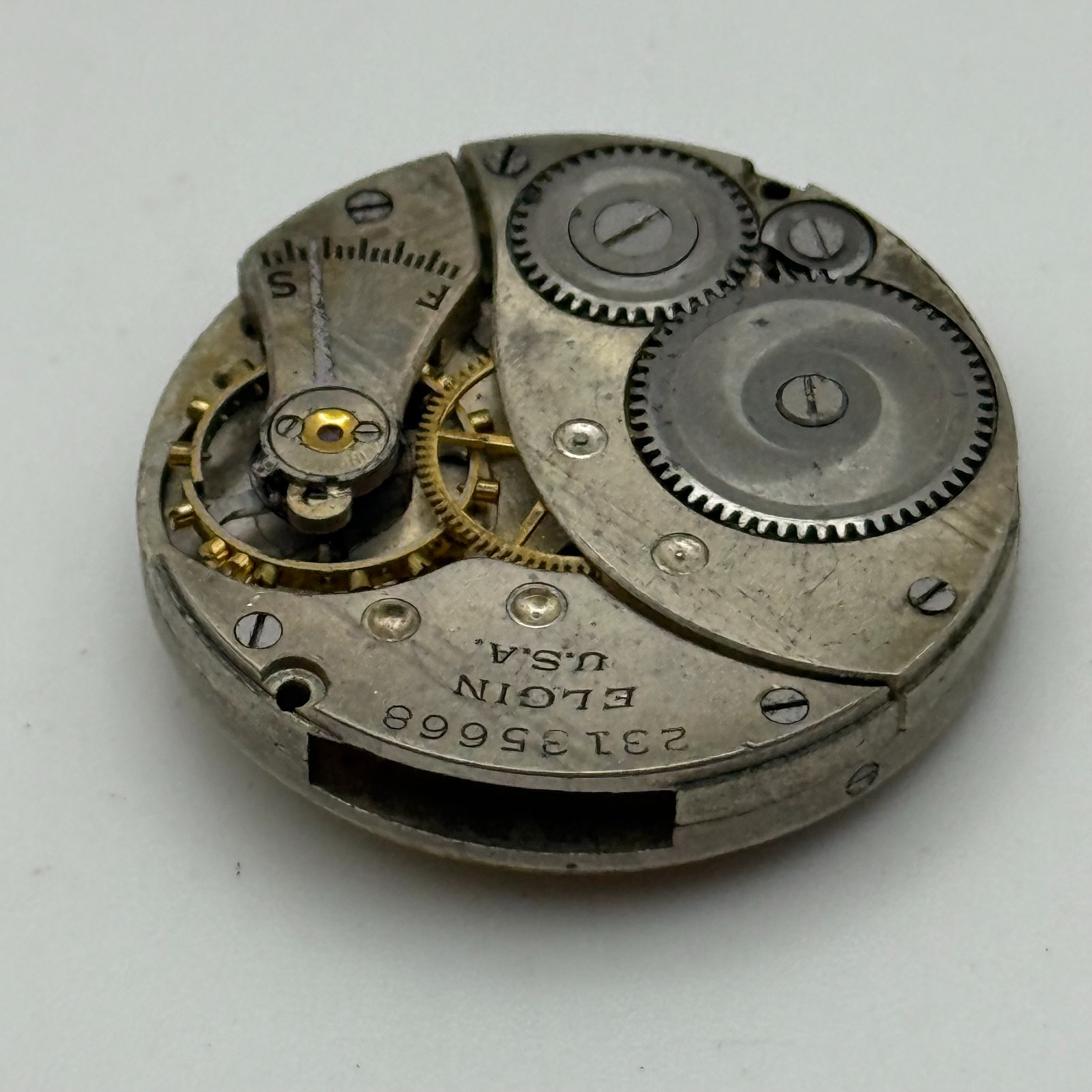 Elgin 463 Model 3 Watch Movement 1921 Antique American Parts Repair Spares 3/0s