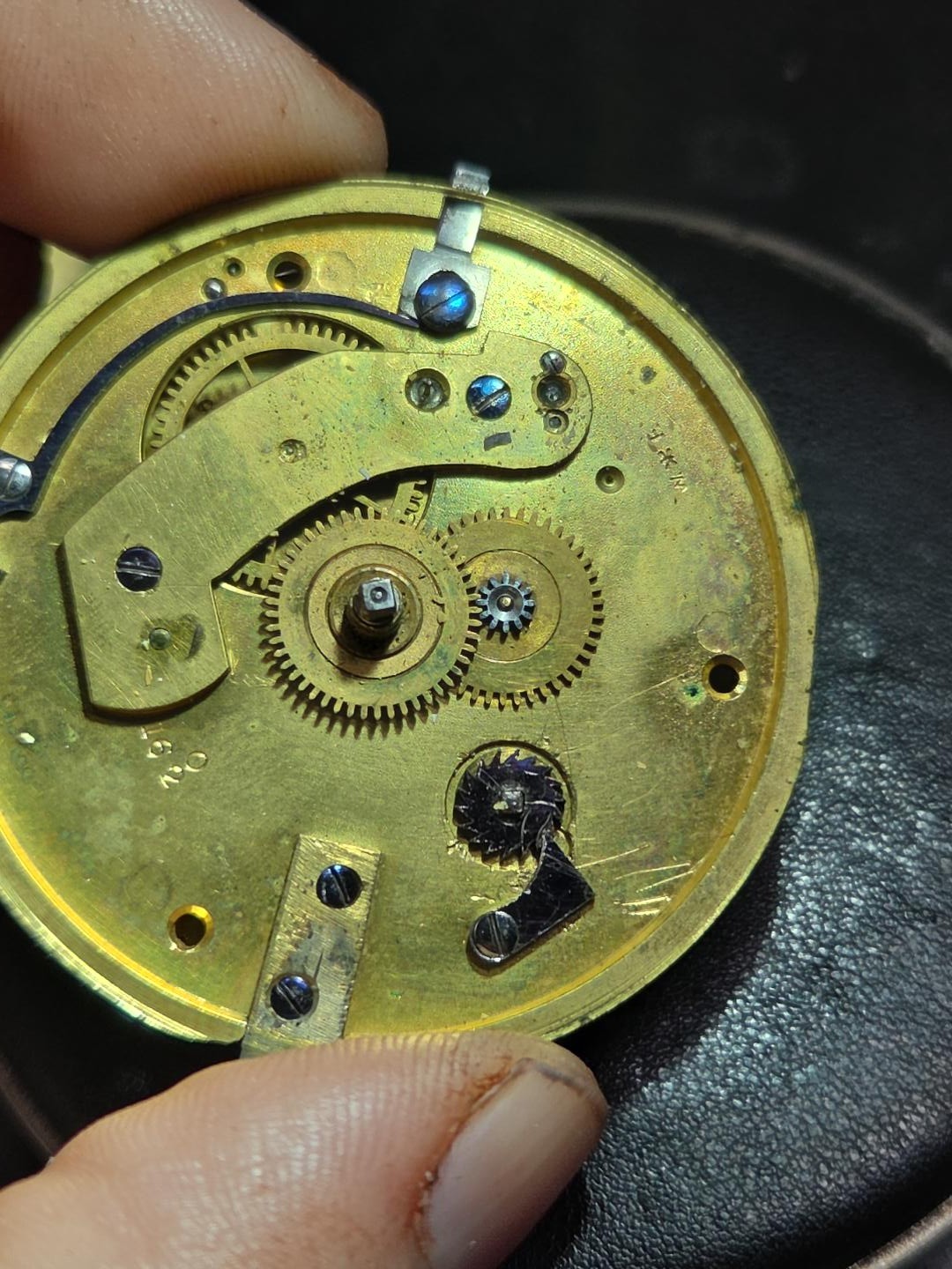 Antique English Keywind Fusee Pocket Watch Movement