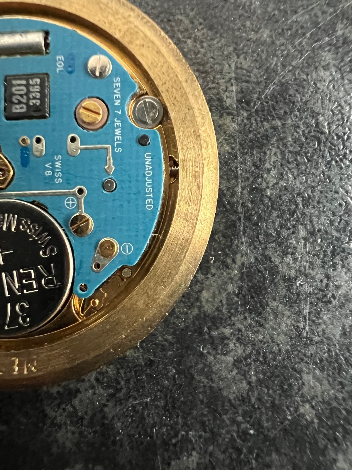 Garrard Watch Movement ETA 955.412 Gold Dial For Parts Repair or Restoration